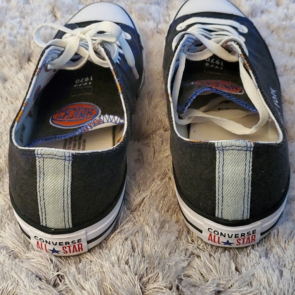 Custom Knicks Converse Denim Sneakers (Size 10) - Picture 5 of 7